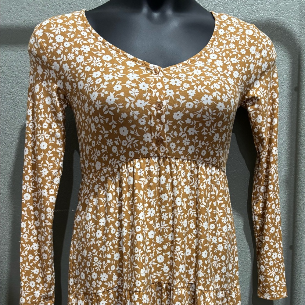 Derek Heart Brown and Black Long Sleeve Sundress